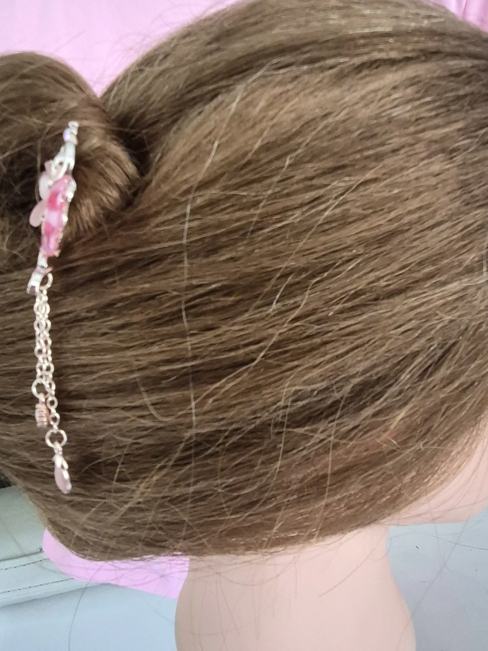Floral Pink Crystal Hair Clip Barrette - Women Accessories